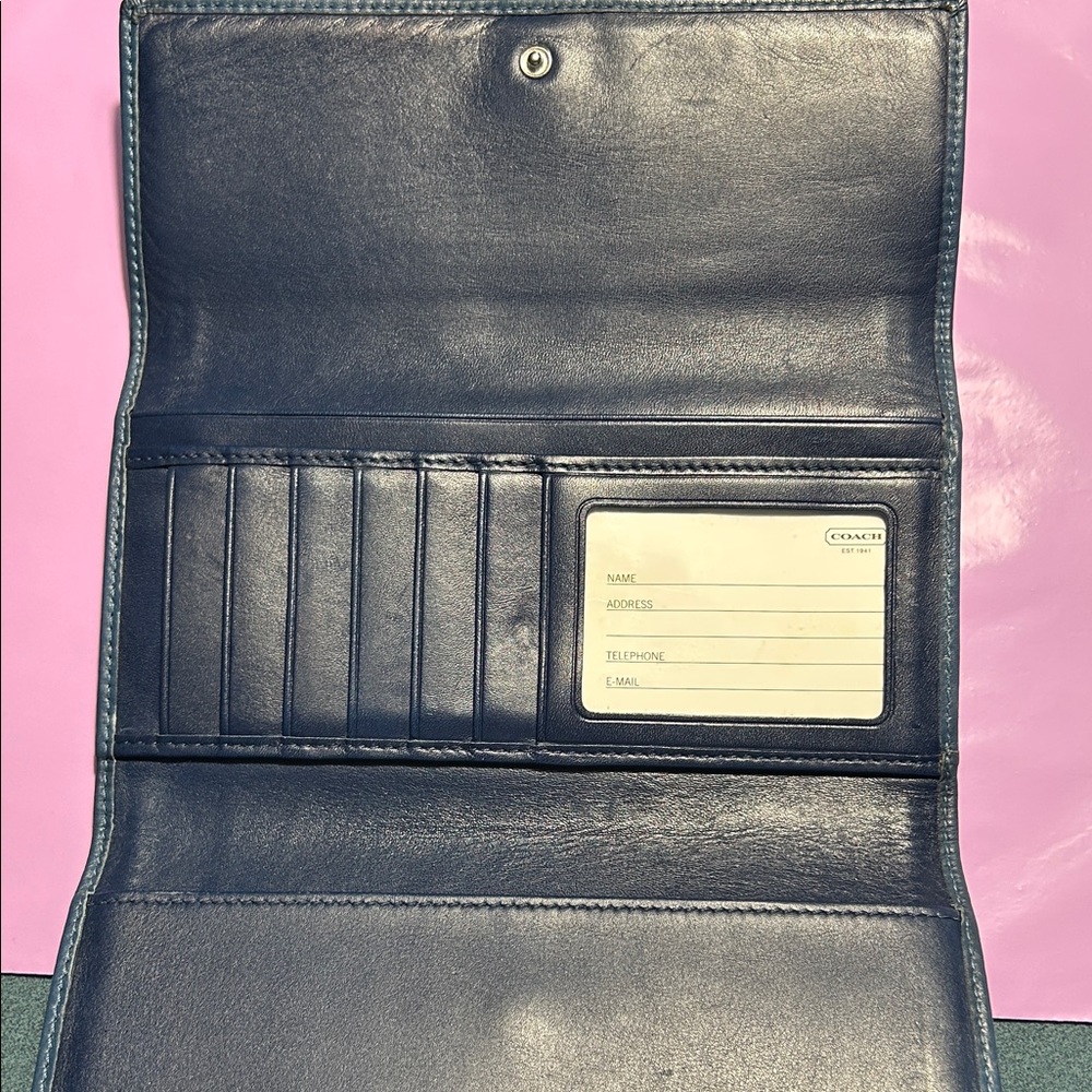 Coach Vintage Navy and Gray Wallet & Card Holder Set EUC - Picture 11 of 15